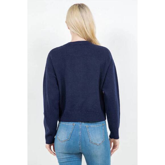 NEW URBAN DAIZY poodle pullover sweater in navy - Picture 2 of 3